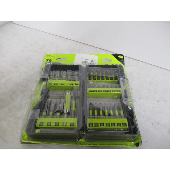 NWT Ryobi Impact Rated Screwdriver Drill Bit Kit (70-Piece) - Picture 2 of 7